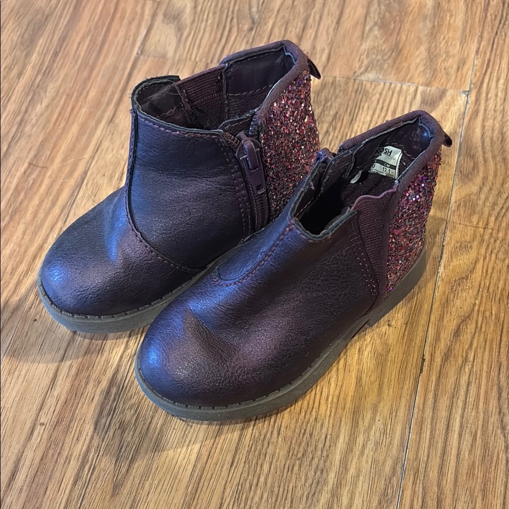 Kids Glitter Ankle Boots - Purple